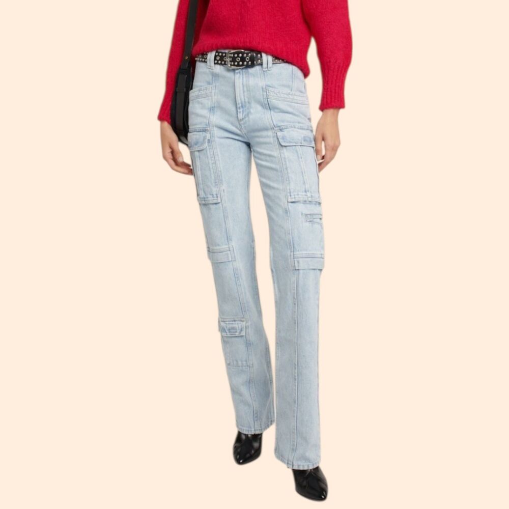 Isabel Marant Vokayo Straight Leg Cargo Jeans